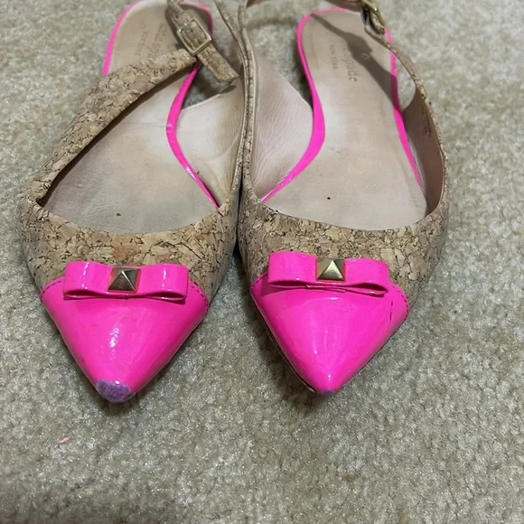kate Spade Ginny flats slingbacks natural cork flats - Picture 5 of 8